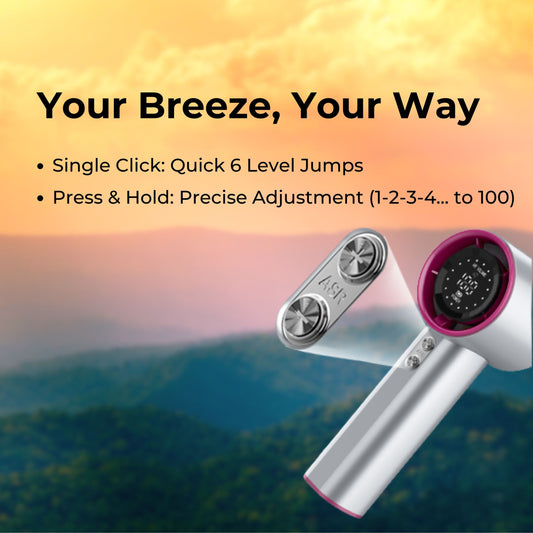 Wind Wise fan can be easily adjusted by pressing the buttons